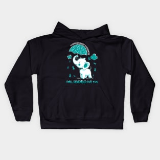 Ovarian Cancer Awareness Elephant Kids Hoodie